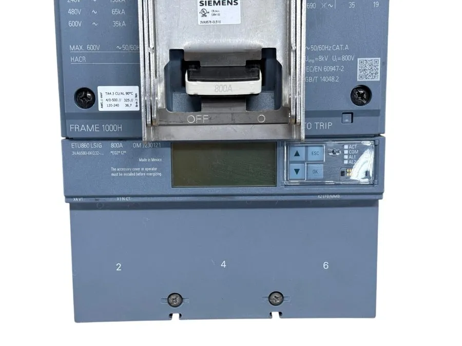 Автоматический выключатель SIEMENS 3VA6580-6KQ32-0AA0 Molded Case Circuit Breake
