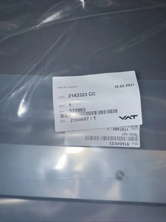 Насос VAT 533983VAT Seal Kit Vacuum Gate With 514243 Bonnet, TT1 — фото лота 1