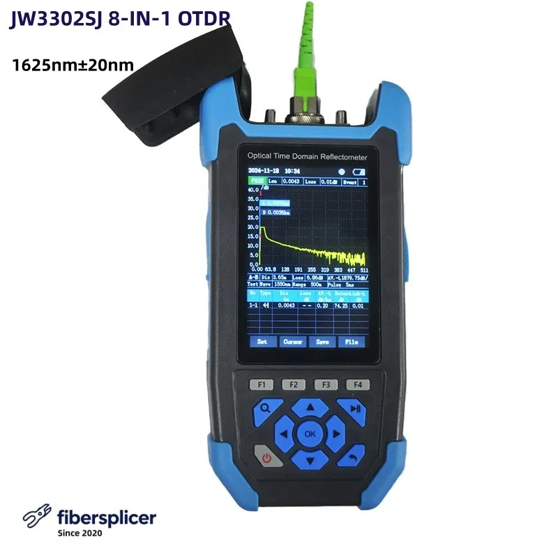 Тестер JW3302SJ 8-IN-1 OTDR Online 1625nm+/-20nm 24dB Optical Time Domain Reflec