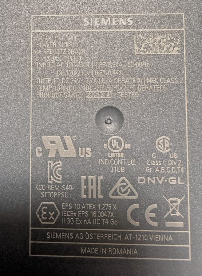 Блок питания SIEMENS 6EP1332-5BA00 SITOP PSU100C POWER SUPPLY 24 VDC