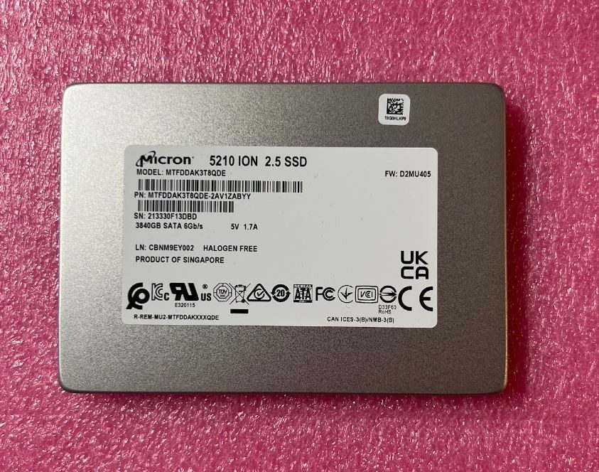SSD-накопитель Lenovo MICRON 5210 ION 3.84TB SATA 6GB/S 2.5in 3840GB SSD MTFDDAK