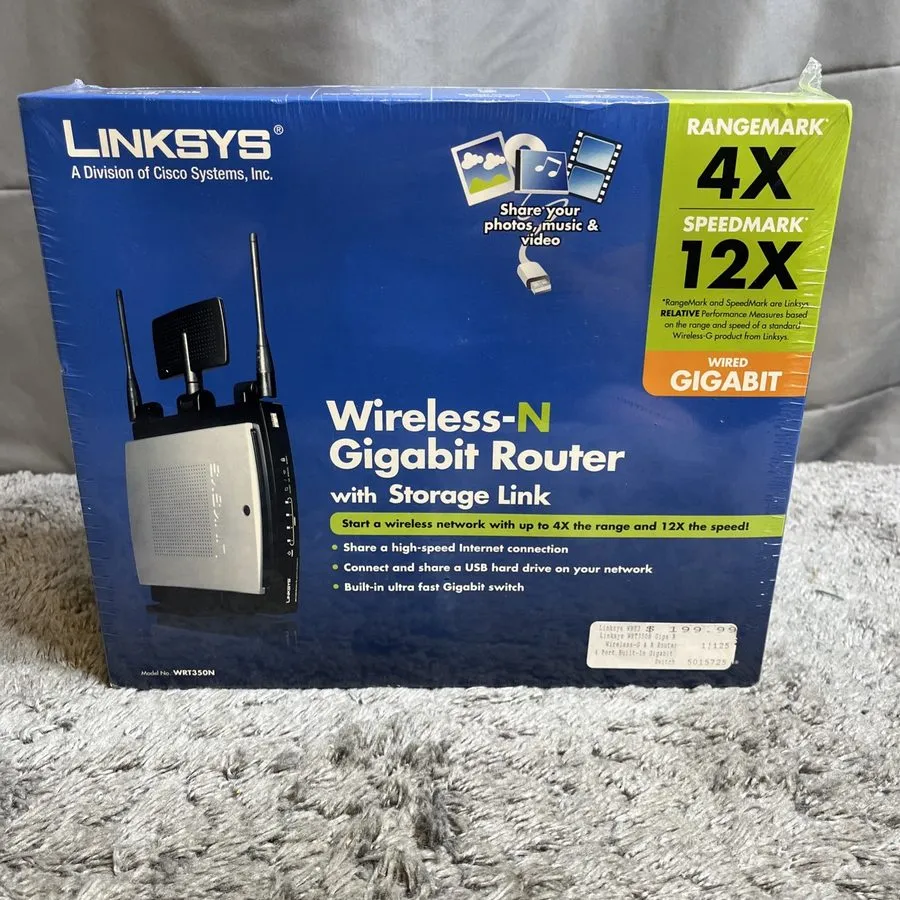 Маршрутизатор Linksys WRT350N 54 Mbps 4-Port Gigabit Wireless N Router With Stor