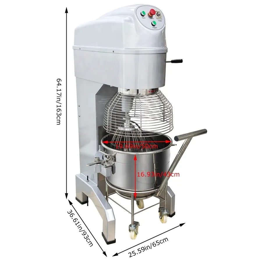 Миксер 220V 60L/55 lbs Commercial Dough Mixer Machine Double-acting Double-speed — фото лота 1