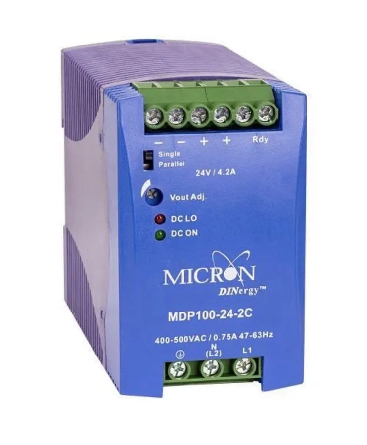 Блок питания MDP100-24-2C, Power Supply, DIN-rail mount, 24V/4.2A OUT, 400-500VA — фото лота 1