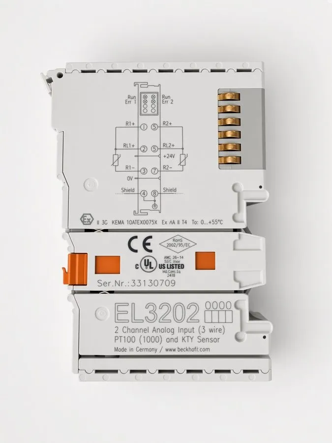 Модуль ввода-вывода BeckHoff EL3202 EtherCat Terminal, 2 Channels, 3 Wire, PT100