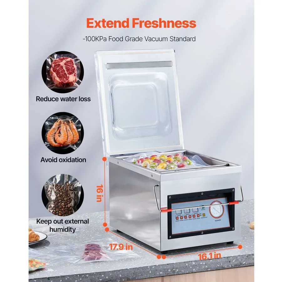 Вакуумный упаковщик Chamber Vacuum Sealer, 100KPa, 320W, 12.6in Seal, Stainless 