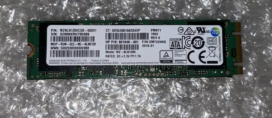 SSD-накопитель Samsung PM871 128GB M.2 SATA III Internal SSD MZ-NLN1280 Laptop/P