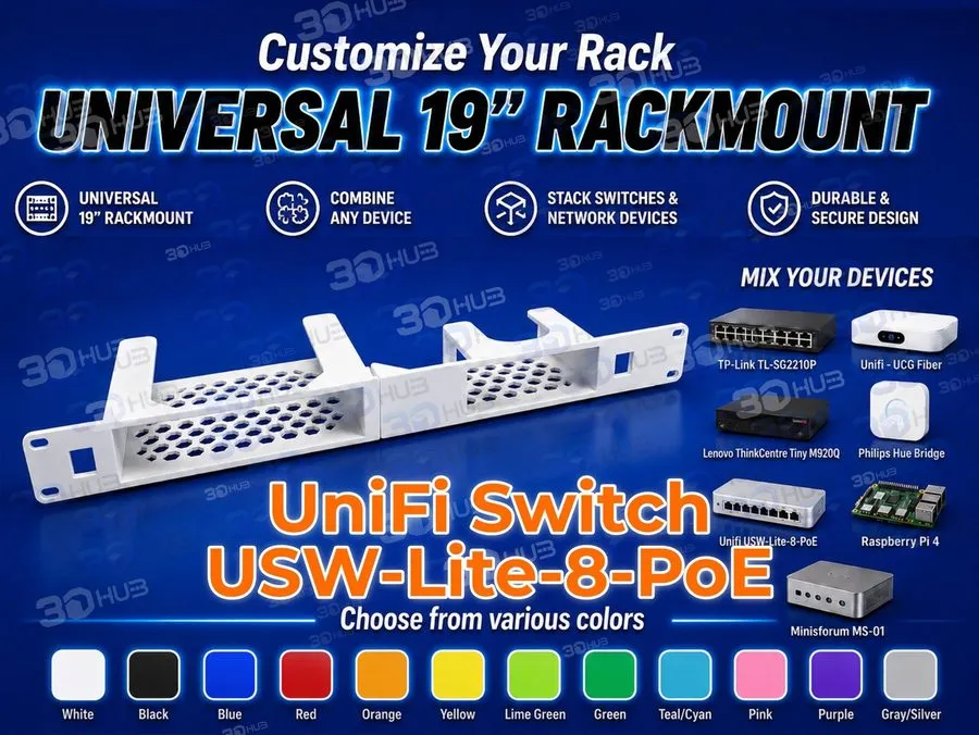 Коммутатор UniFi Switch USW-Lite-8-PoE 19" Rackmount 1U Mix & Match with other d