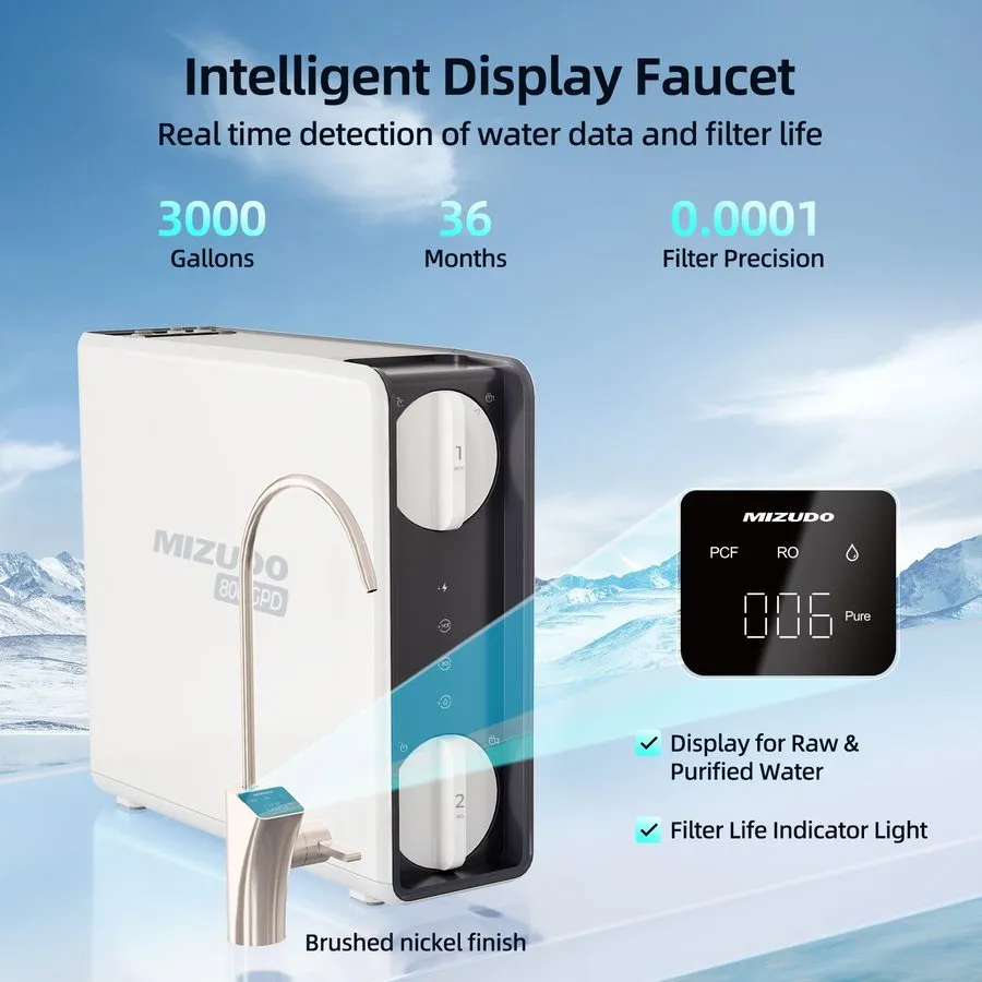 Насос 800GPD RO Water Filter Reverse Osmosis System 8 Stage 3:1 Pure to Drain — фото лота 2
