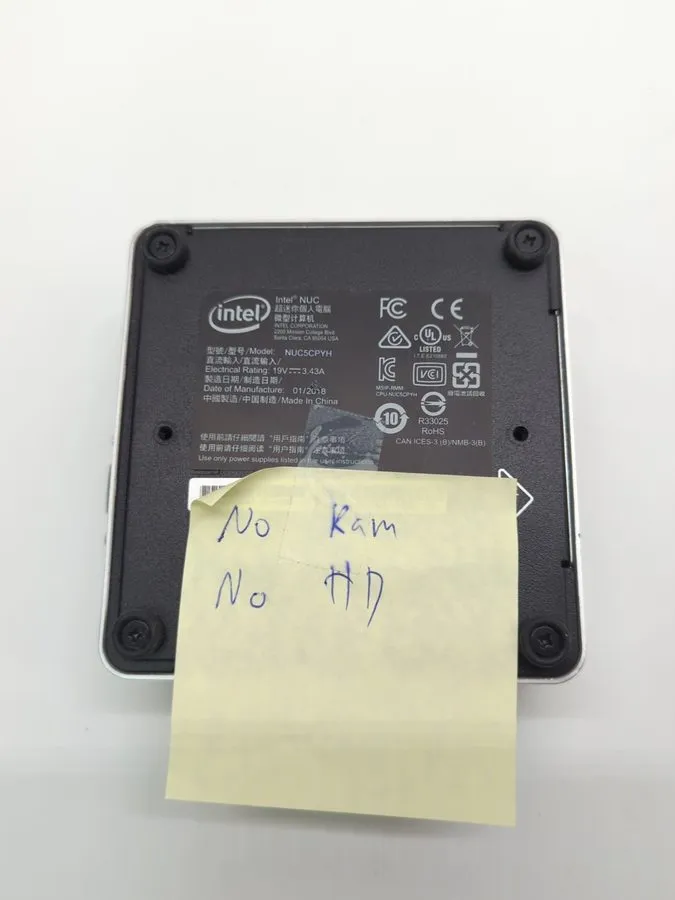 Оргтехника Intel NUC5CPYH NUC Desktop PC + 4GB RAM NO HDD / SSD — фото лота 1