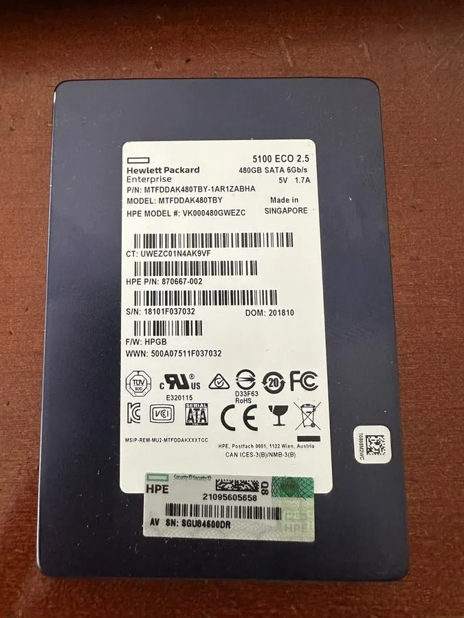 SSD-накопитель Micron 5100 ECO 480GB 2.5" SATA SSD SOLID STATE MTFDDAK480TBY 94%
