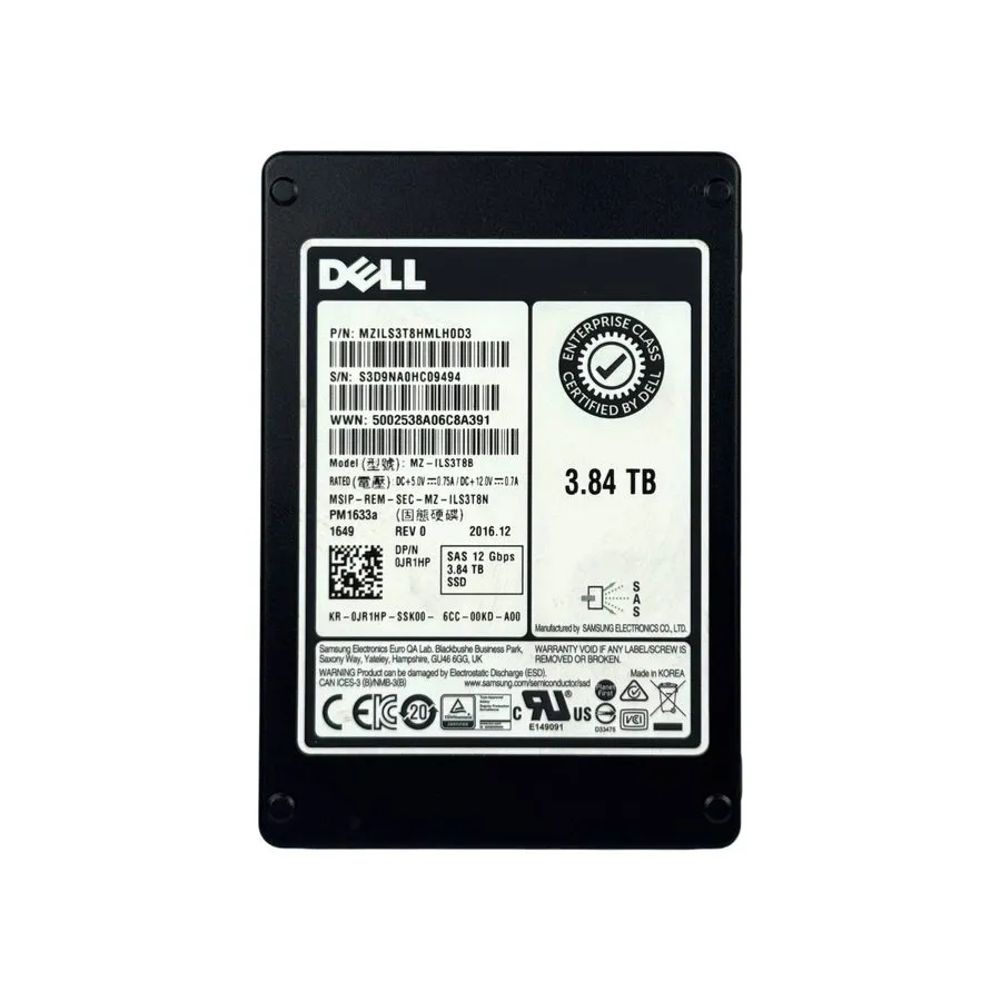 SSD-накопитель Dell/Samsung PM1633a 3.84TB MZILS3T8HMLH SAS 12Gb/s 3D TLC 1 DWPD