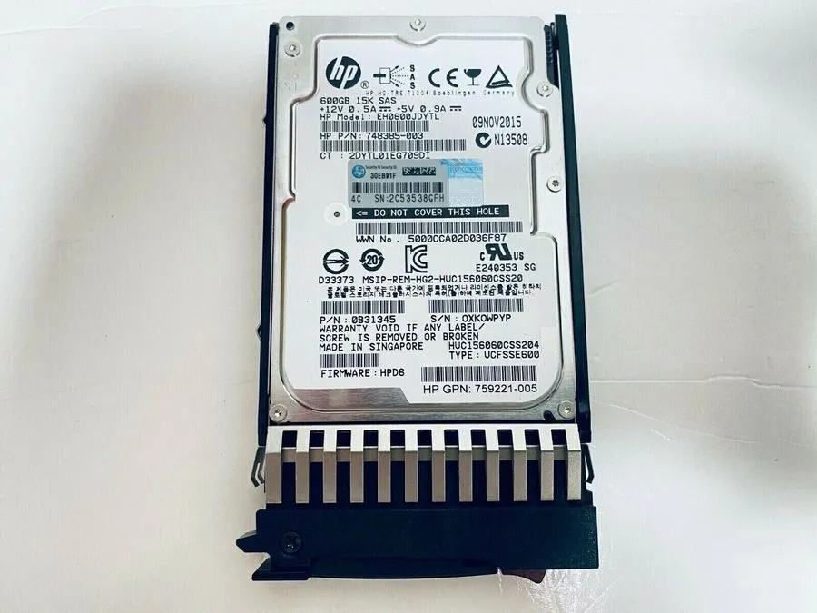 Жёсткий диск HP J9F42A 787642-001 600GB 12Gb SAS 15K SFF 2.5" MSA2040 2050 DUAL 