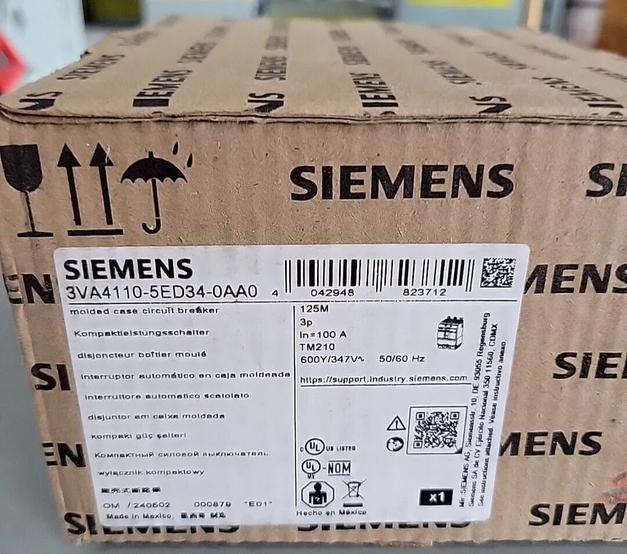 Автоматический выключатель SIEMENS 3VA4110-5ED34-0AA0 CIRCUIT BREAKER 3P 100A 48