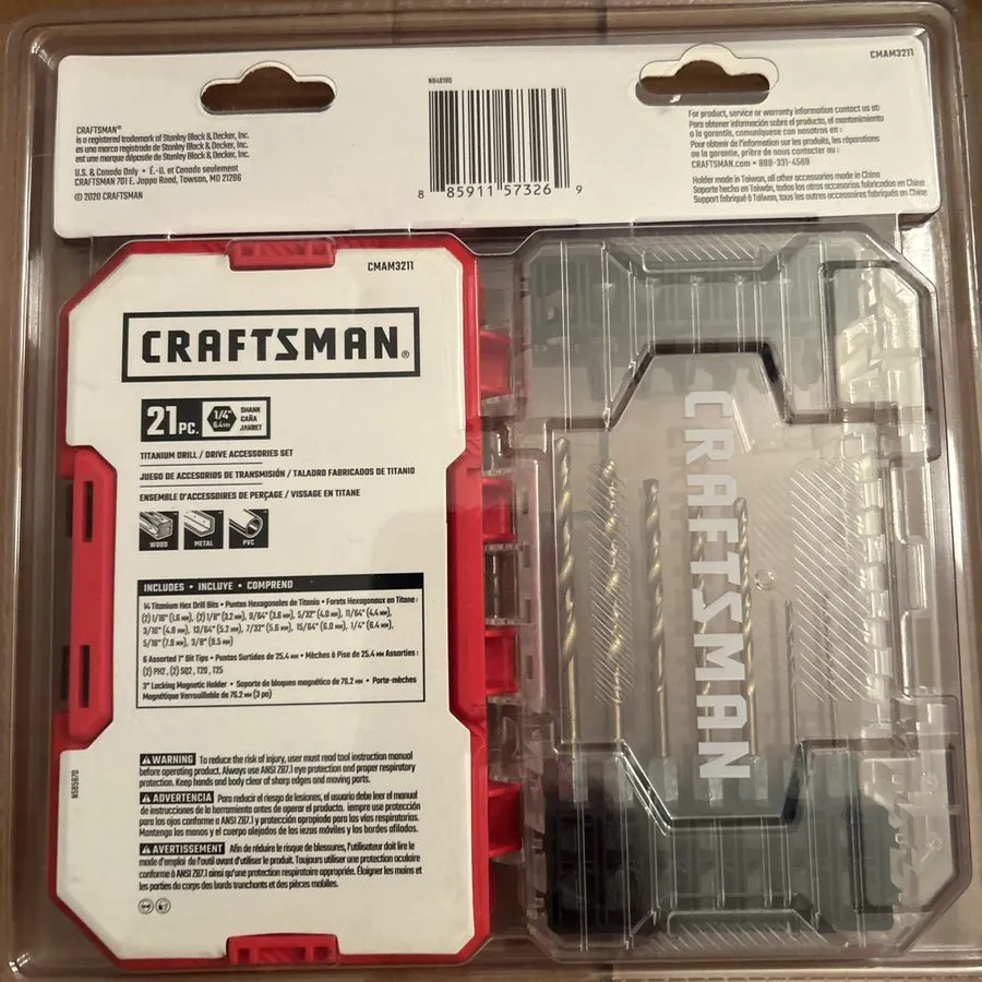 Режущий инструмент Craftsman CMAM3211 Titanium Drill bits & Drive Accessories Se — фото лота 1