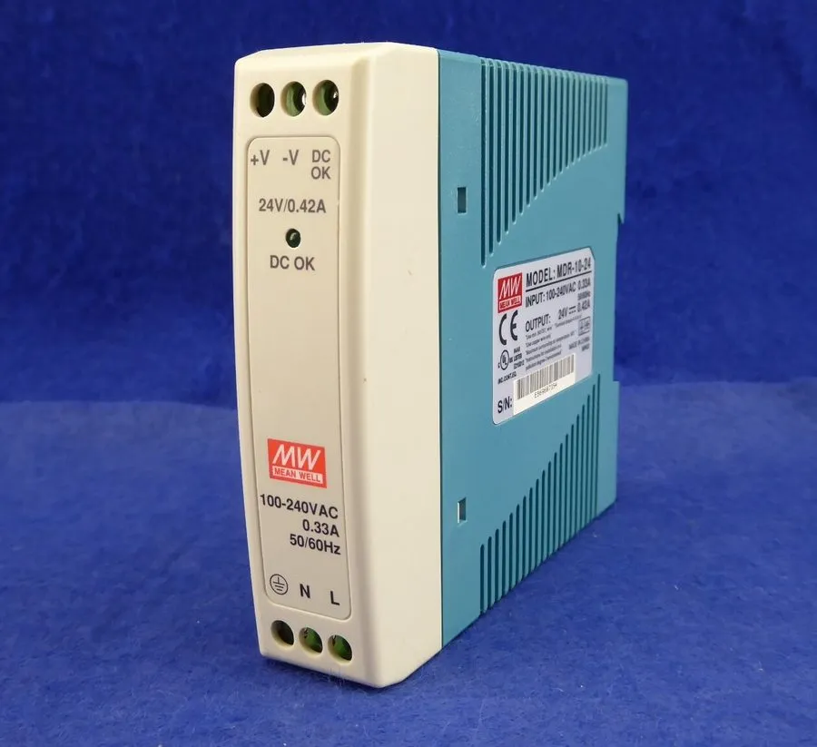 Блок питания Mean Well MDR-10-24 DIN Rail Power Supply, 24V 0.42A, 10W, 100–240V