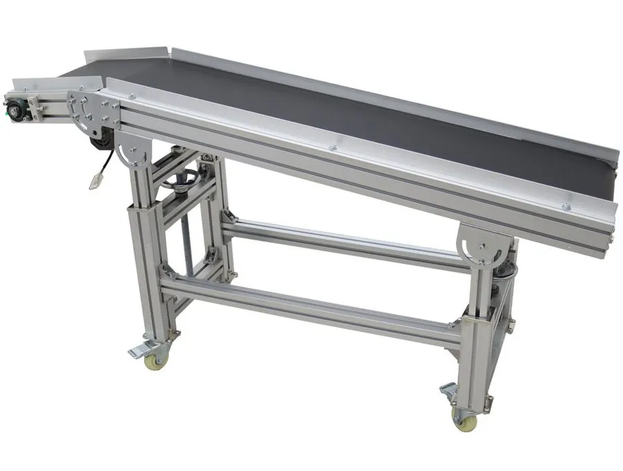 Конвейер 120W Length 118in Black PVC Conveyor Belt System Width Adjustable Speed