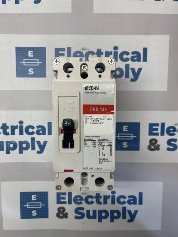 Автоматический выключатель Eaton Cutler Hammer EHD 2 pole 30 amp 480v EHD2030 Ci
