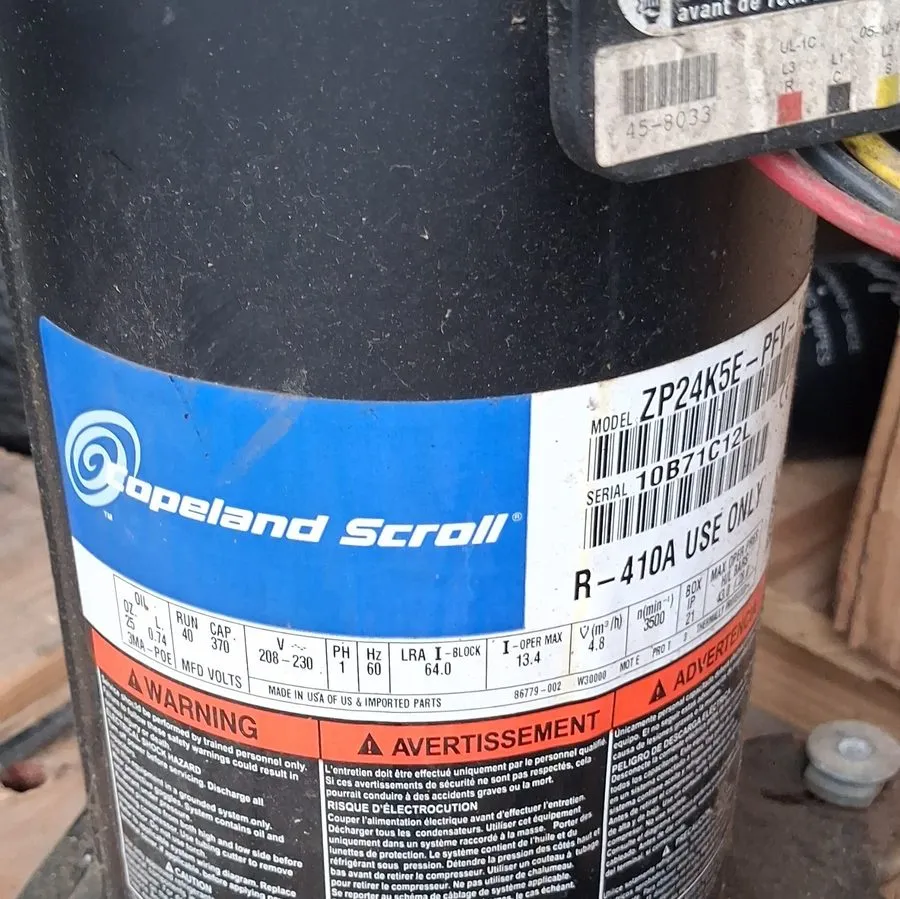 Компрессор 2 Ton, ZP24K5E-PFV-130, R410A, 220V, Compressor Copeland Scroll 24,00