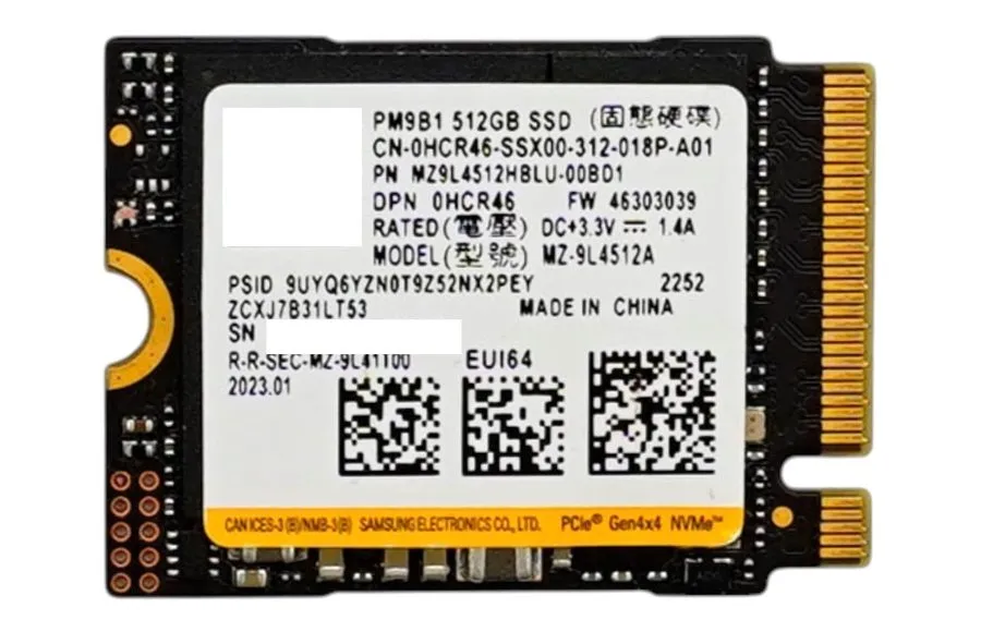 SSD-накопитель Samsung PM9B1 512GB M.2 2230 PCIe Gen4 x4 NVMe SSD Dell 0HCR46 MZ