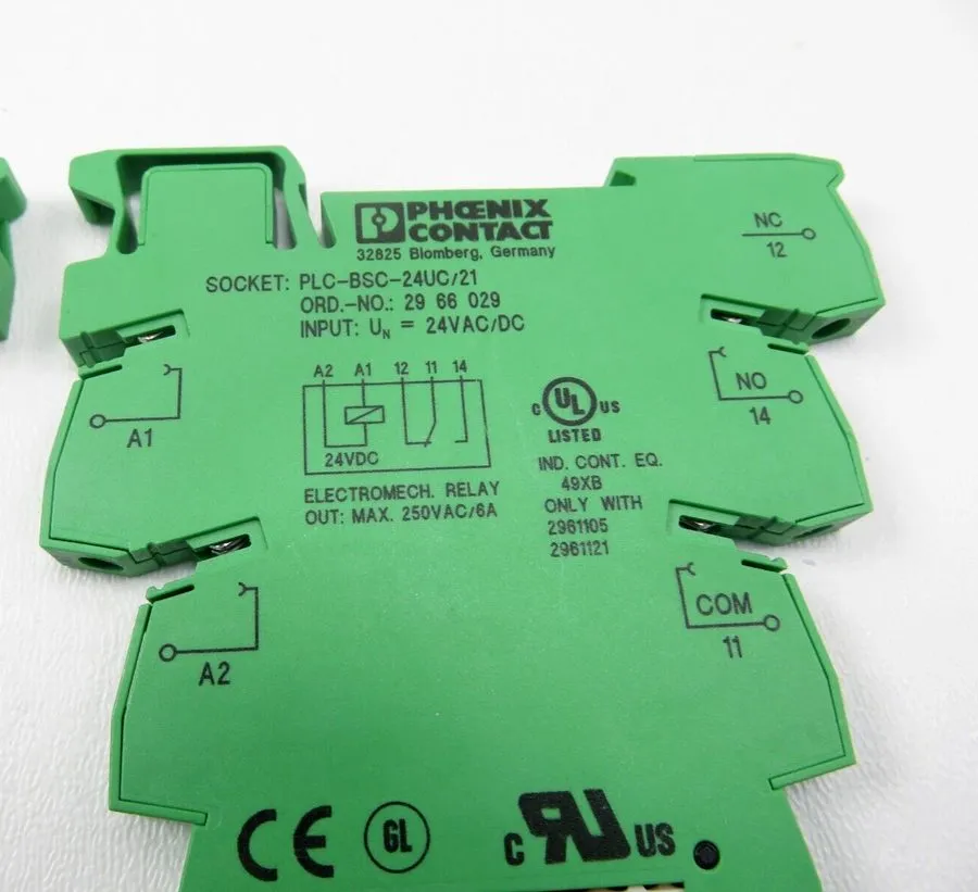 Колодка реле Phoenix Contact Relay Socket PLC-BSC-24UC/21 2966029 Relay Socket 2