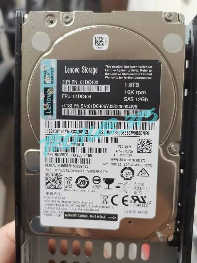 Жёсткий диск Lenovo 1.8TB 01DC406 01DC402 01DC404 10K SAS 12Gb/s 64MB Cache HDD 