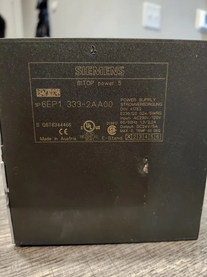 Блок питания SIEMENS 6EP1 333-2AA00 SITOP POWER 5 SUPPLY ac230v/120v out: dc24v/ — фото лота 1