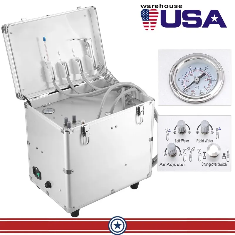 Компрессор Portable Dental Delivery Unit with Air Compressor Suction Syringe 4Ho — фото лота 1
