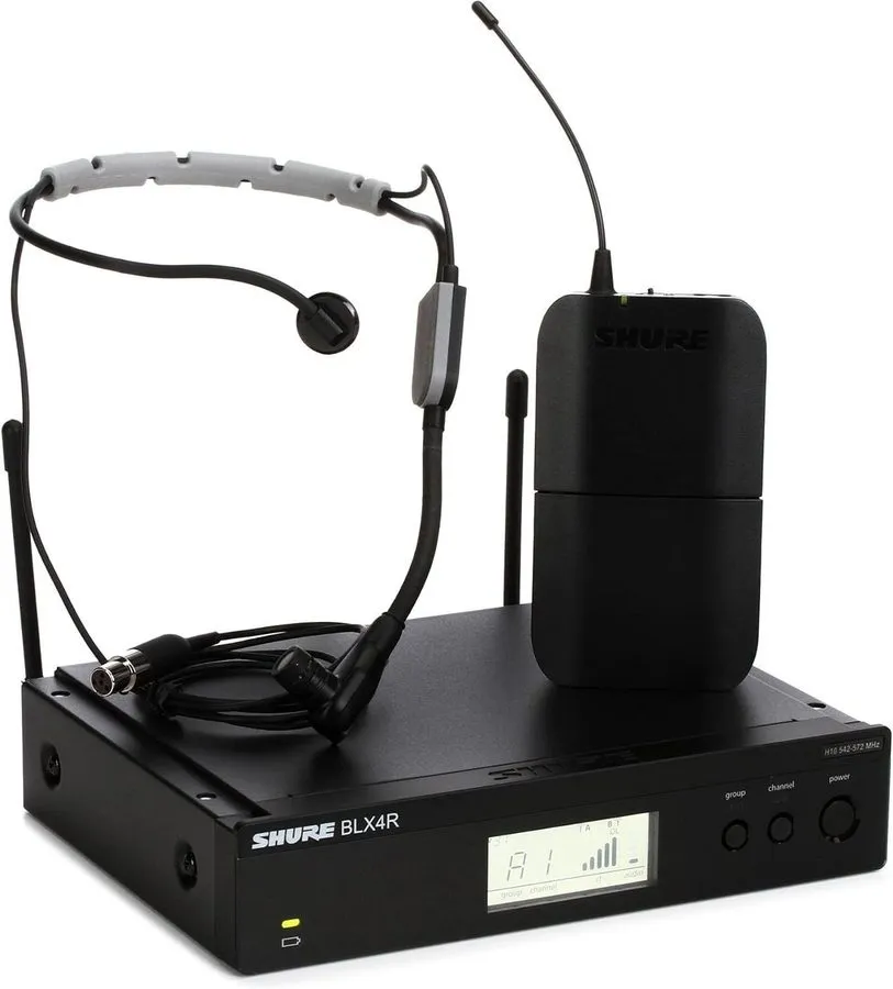 Микрофон Shure BLX14R Wireless Bodypack System w/ Tan Full Earset Heaset Microph — фото лота 1