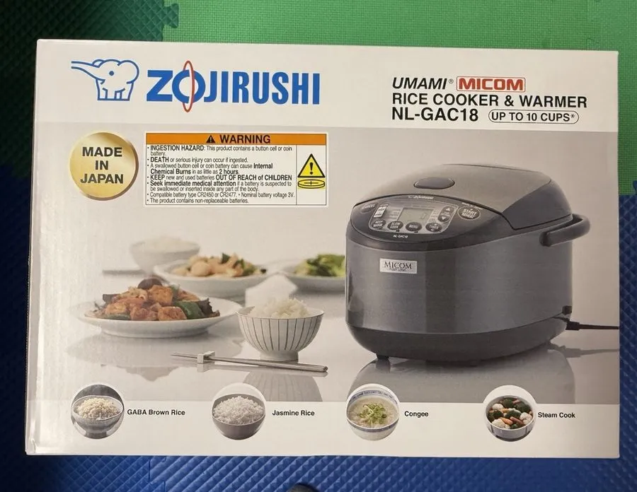 Рисоварка Zojirushi NL-GAC18 BM Umami Micom Rice Cooker Warmer 10 Cup Metallic B