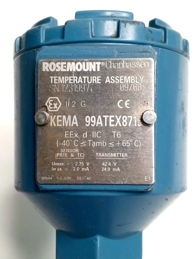 Трубопроводная арматура Rosemount Temperature Transmitter KEMA 99ATEX8715 Assemb