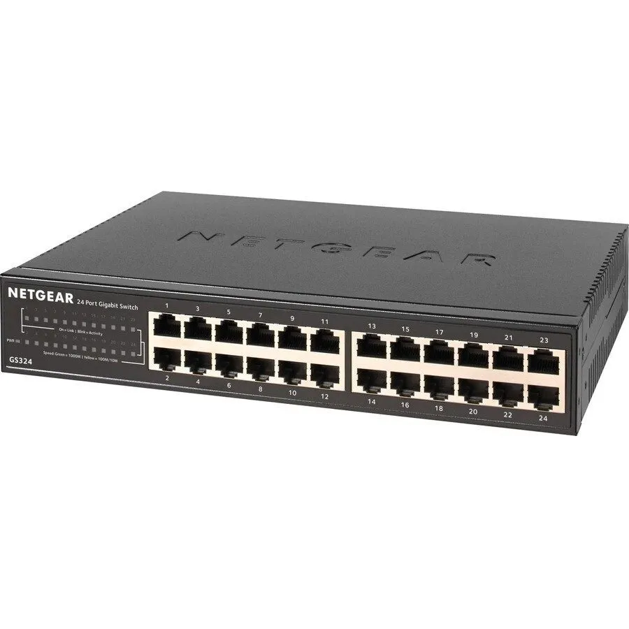 Коммутатор NETGEAR GS324-200NAS 24-Port Gigabit Ethernet Unmanaged Switch Black