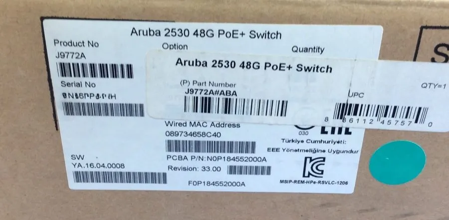 Коммутатор HP Aruba J9772A 2530-48G-PoE+ 48 Port Gigabit PoE+ Switch — фото лота 1
