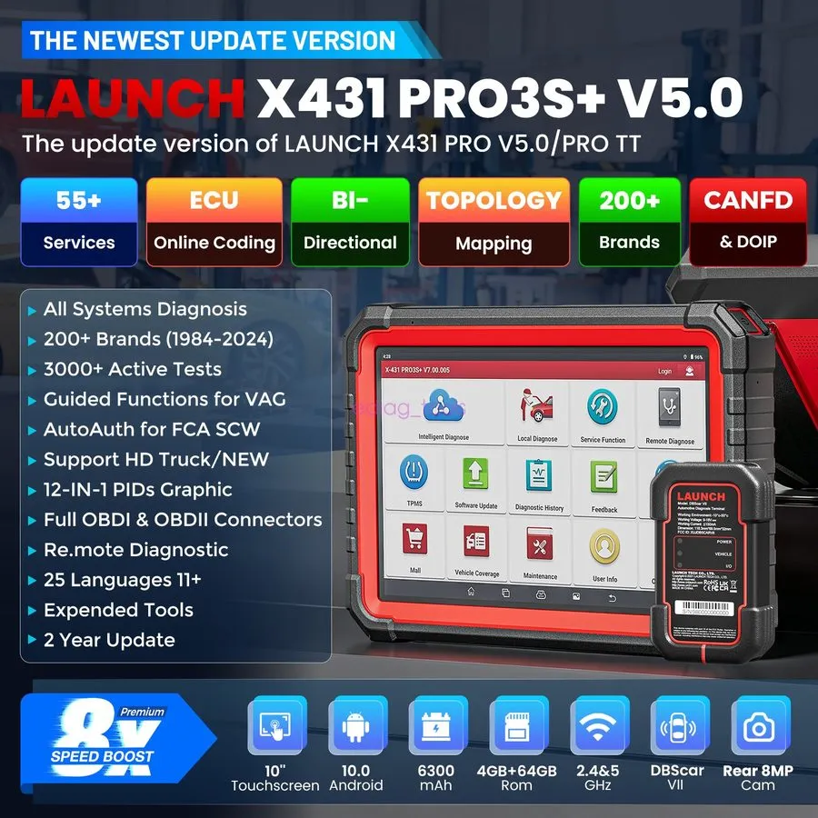 Диагностический сканер Launch X431 PRO3S+V5.0 Bidirectional ECU Code Scan Tool C — фото лота 1