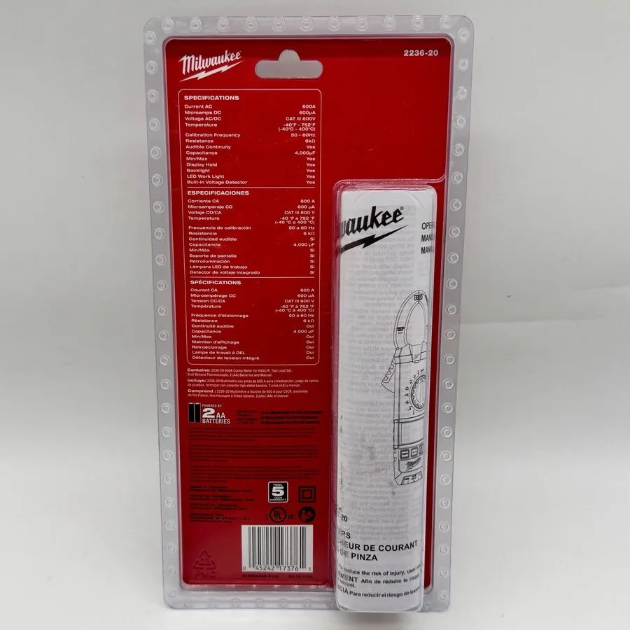 Тестер Milwaukee 2236-20 Clamp Meter — фото лота 1