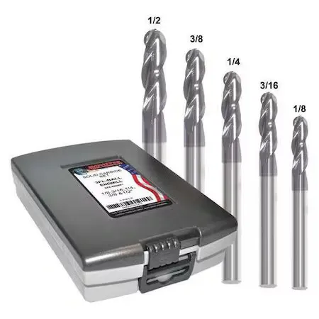 Режущий инструмент Zoro Select 222-888882 End Mill Set, 0.5 In, Carbide — фото лота 1