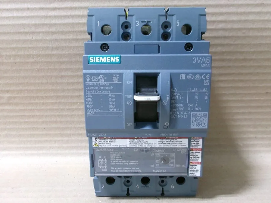 Автоматический выключатель Siemens 3VA5215-5EC31-0AA0 150 Amp 600 VAC 3 Pole Cir