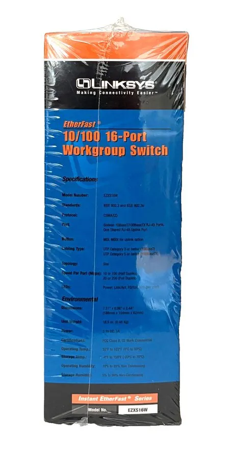 Коммутатор Linksys by Cisco 16-Port Workgroup 10/100 Switch Black EZXS16W
