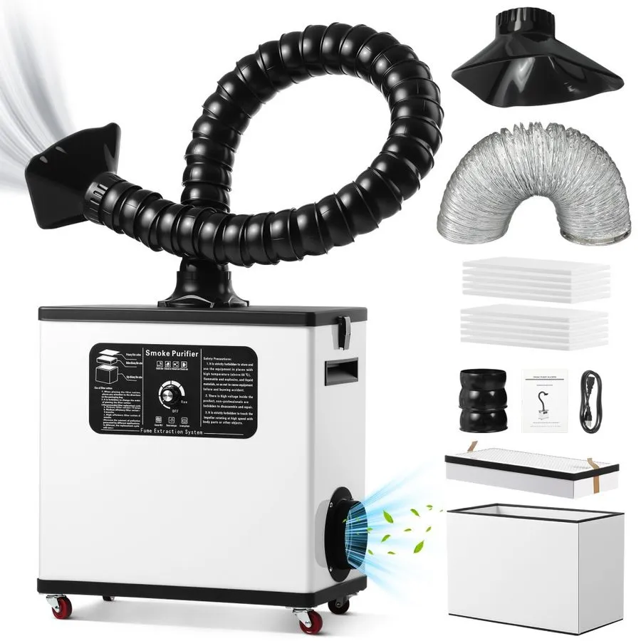 Дымоуловитель 210W Laser Fume Extractor 360m³/h 4-Stage Portable Smoke Purifier  — фото лота 1