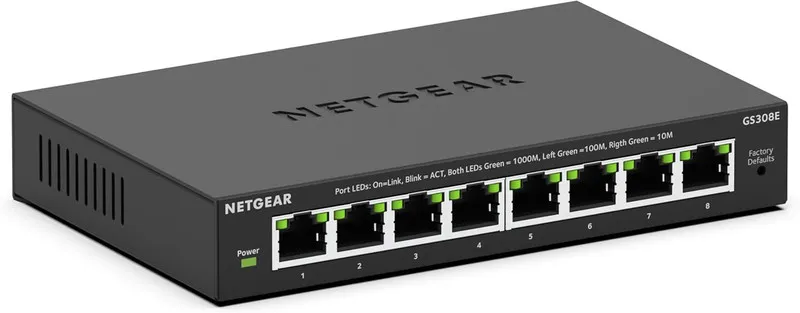 Коммутатор 8-Port Gigabit Ethernet Easy Smart Managed Essentials Switch (GS308E)