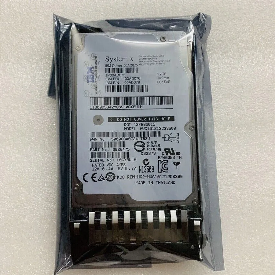 Жёсткий диск 00AD075 IBM 1.2TB 10K 6Gbps SAS 2.5 G2HS HDD, FRU 00AD076
