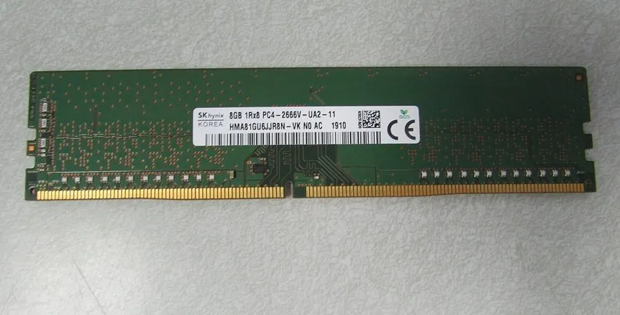 Модуль памяти RAM Hynix 8GB 1Rx8 DDR4-2666U DDR4 UDIMM 2666MHz HMA81GU6JJR8N-VK — фото лота 1
