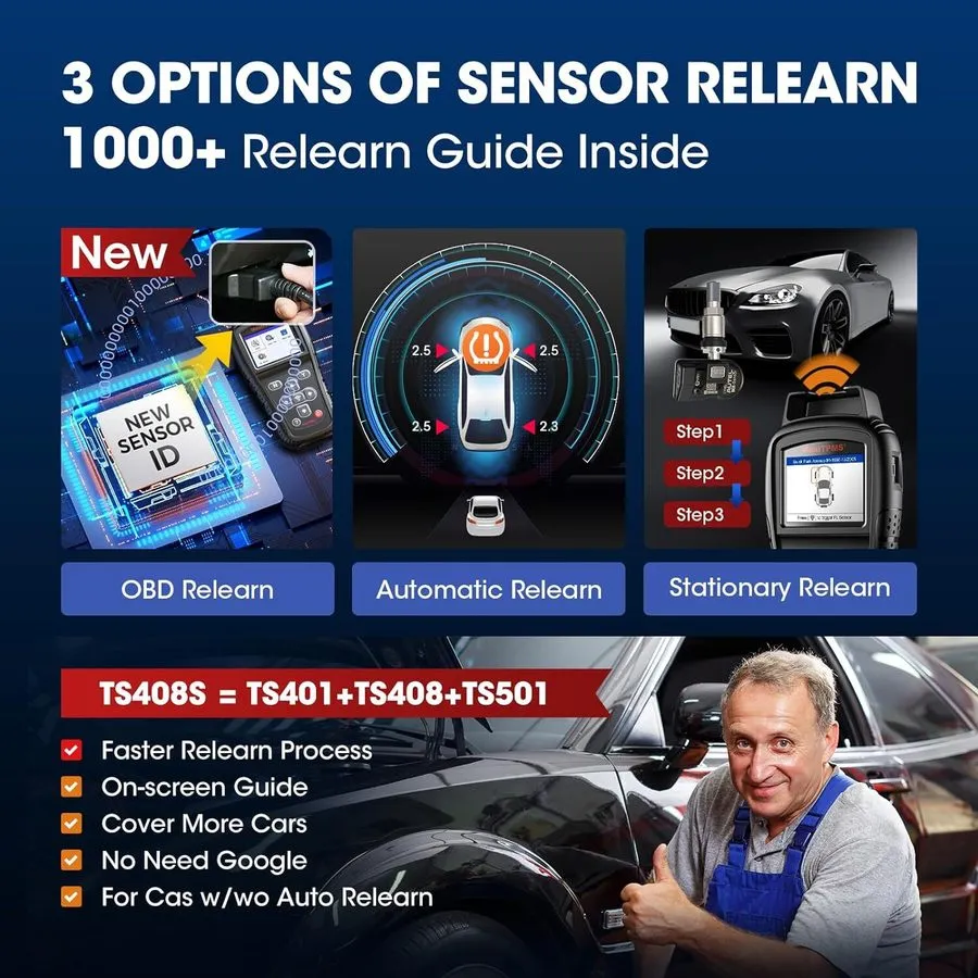 Диагностический сканер Autel MaxiTPMS TS408S as TS501 Relearn OBD Programmming D — фото лота 2