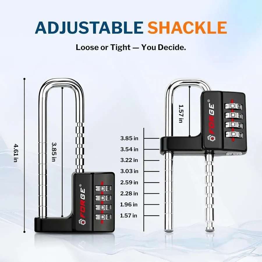Такелажная скоба Combination Disc Padlock, (3/8" Shackle, Silver) 4-Digit Code L
