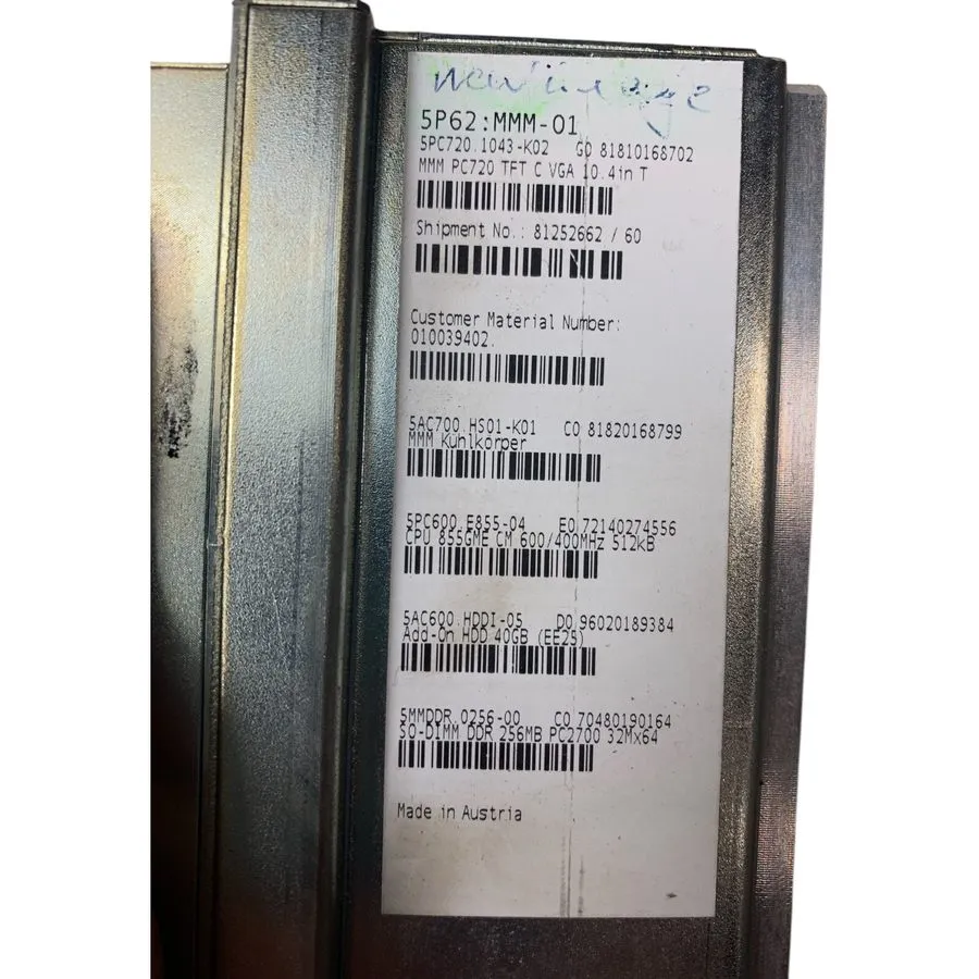 Промышленный компьютер B&R 5P62:MMM-01 Panel PC 5PC720.1043-K02 Rev.H0