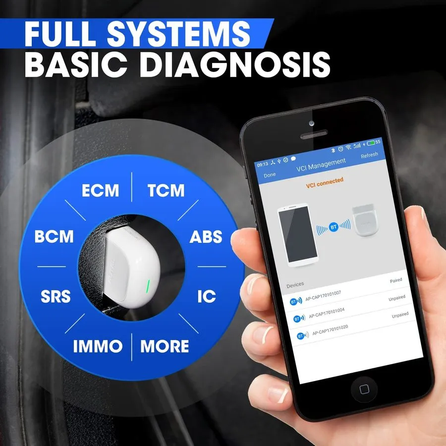 Диагностический сканер Autel MaxiAP AP200 OBD2 Scanner Bluetooth, Wireless Scann