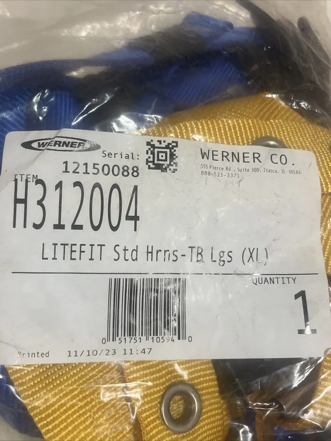 Жгут проводов WERNER H312004 LiteFit Standard Harness with Back D-Ring Size XL