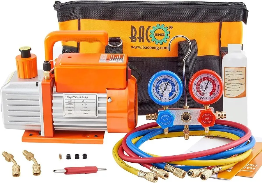 Насос HVAC Vacuum Pump Kit 4 CFM, R32/R410a/R22, Sparkless Motor — фото лота 2