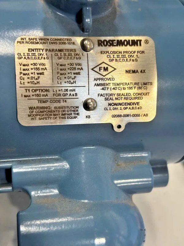 Датчик давления Rosemount 2088G3S22A1K5P0054 Smart Pressure Transmitter 800 PSI  — фото лота 2
