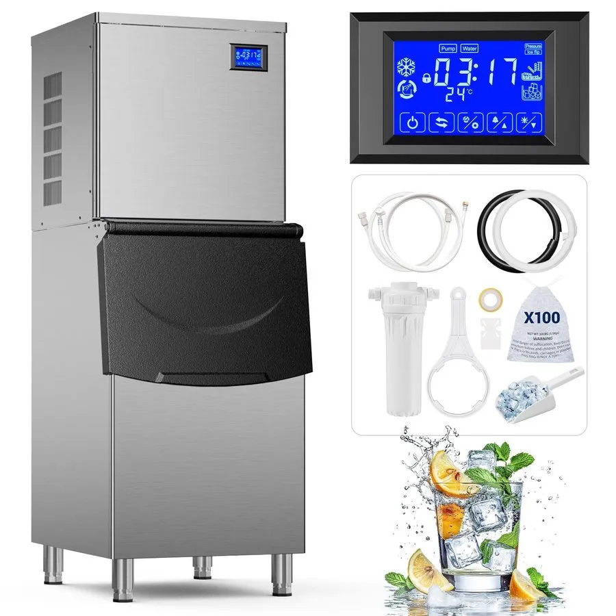 Льдогенератор Commercial Ice Machine 650LBS/24H with 400LBS Storage Bin, Industr